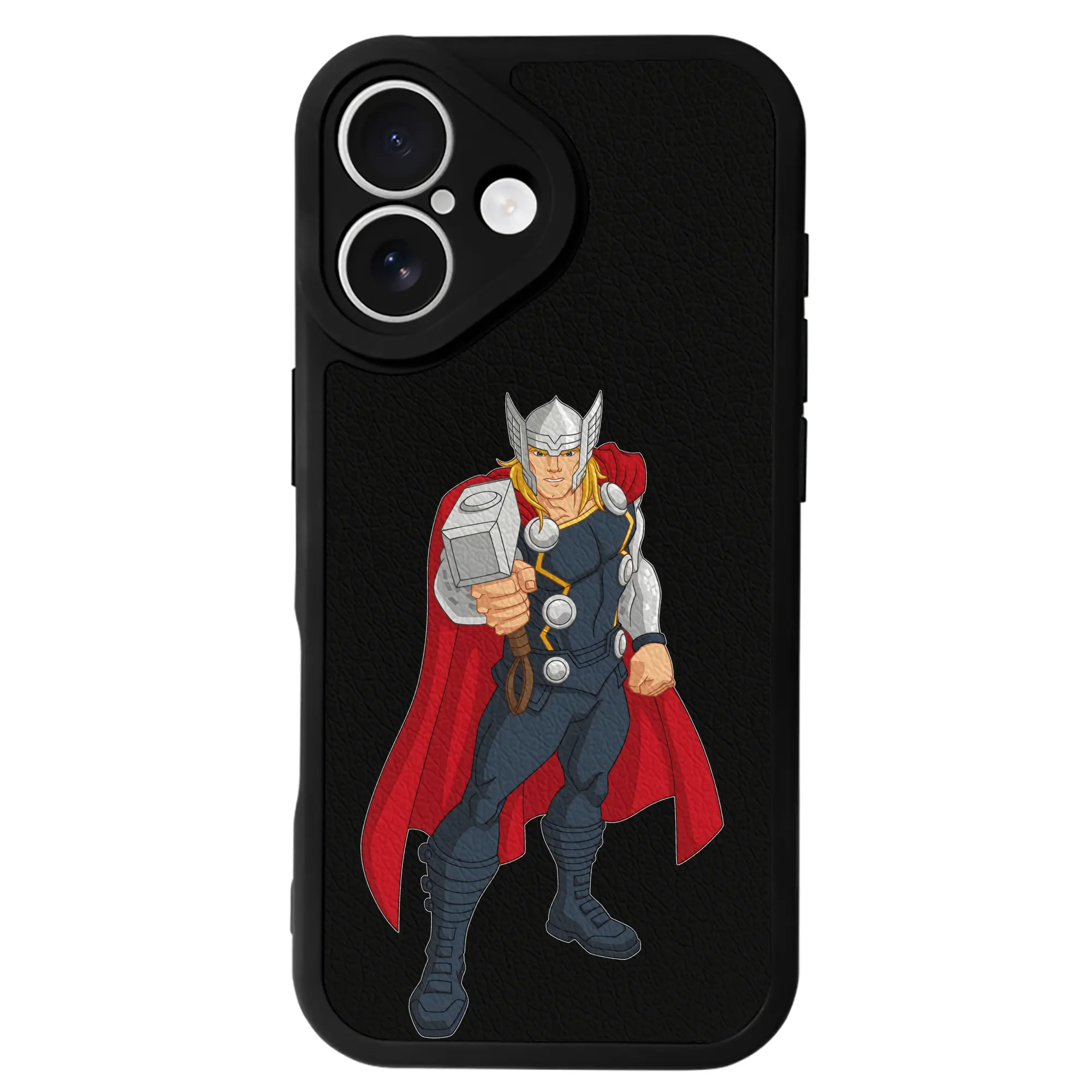 アベンジャーズ (Avenjāzu) グッズ マイティ・ソー（Thor） - IPhone 16シリーズ対応 ・ シリコンスマホケース ・ レザー調 ・ 高精度フィット ・ 耐衝撃 ・ ワイヤレス充電対応 ・ 精密カット